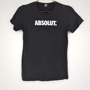 Black Women's Absolut. T-Shirt 100% Cotton Tee - Size M fits like a Size S - GUC